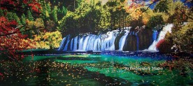 Jiuzhaigou Scenery in Chinese Silk Embroidery 