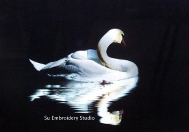 Swans in Chinese Silk Embroidery Art