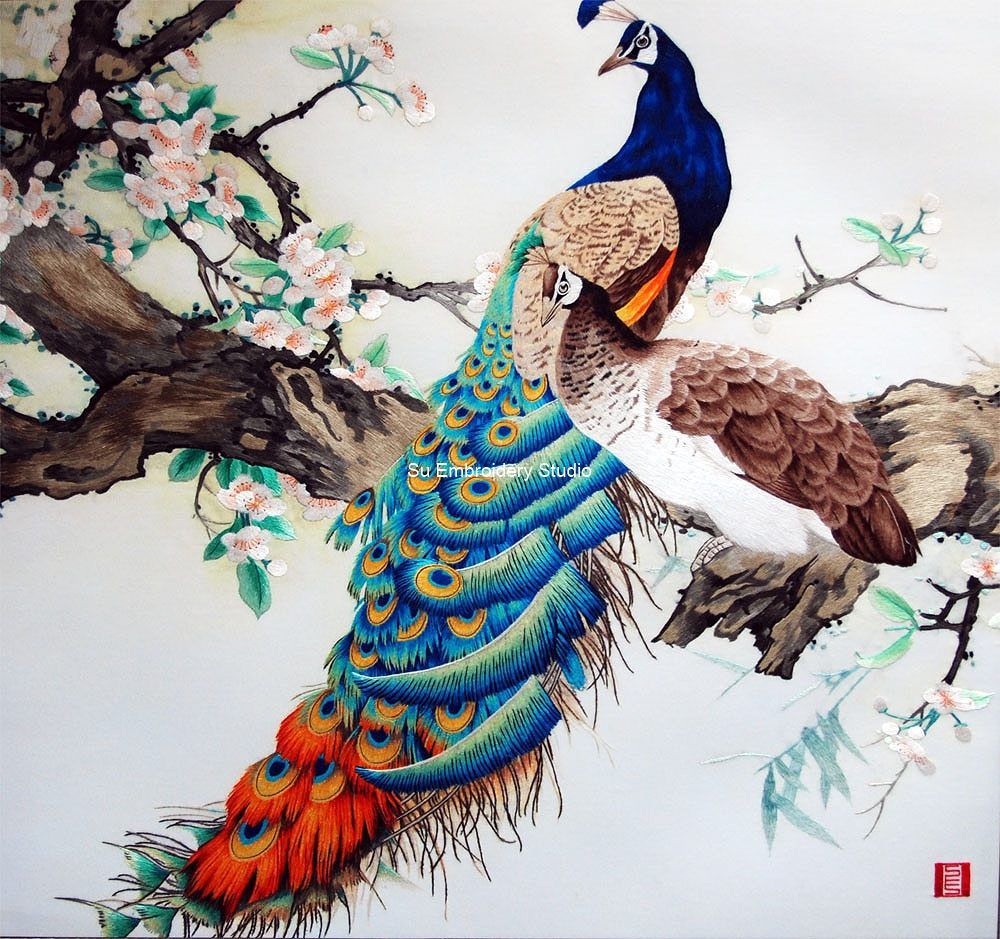 ★Original ART  ‘Peacock’ Peacock - Art Nouveau Style