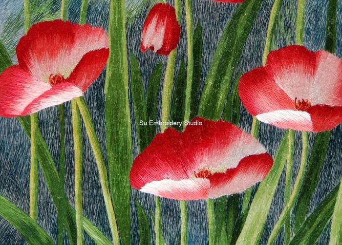 絵画 Ruby-red Flowers Ruby red flowers on contrasting backgrounds