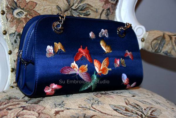 Silk embroidered bag