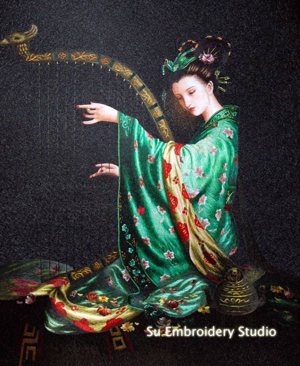 2-silk-embroidery-lady-with-harp-1