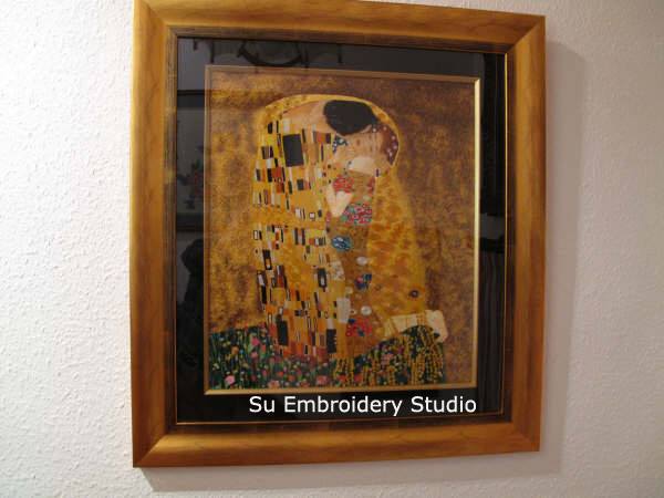 chinese silk embroidery 'The Kiss'