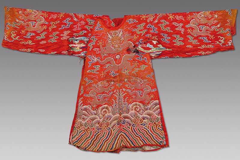 hand embroidred silk robe for chinese emperor
