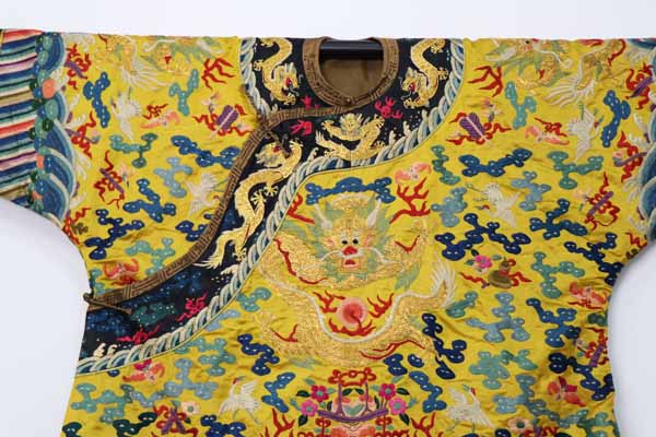 Chinese siilk embroidered emperial robe 
