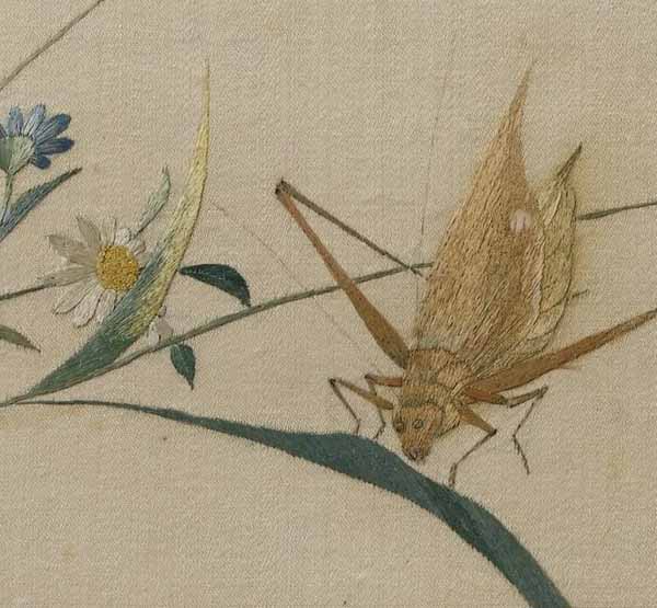 close up of ming dynasty silk embroidery