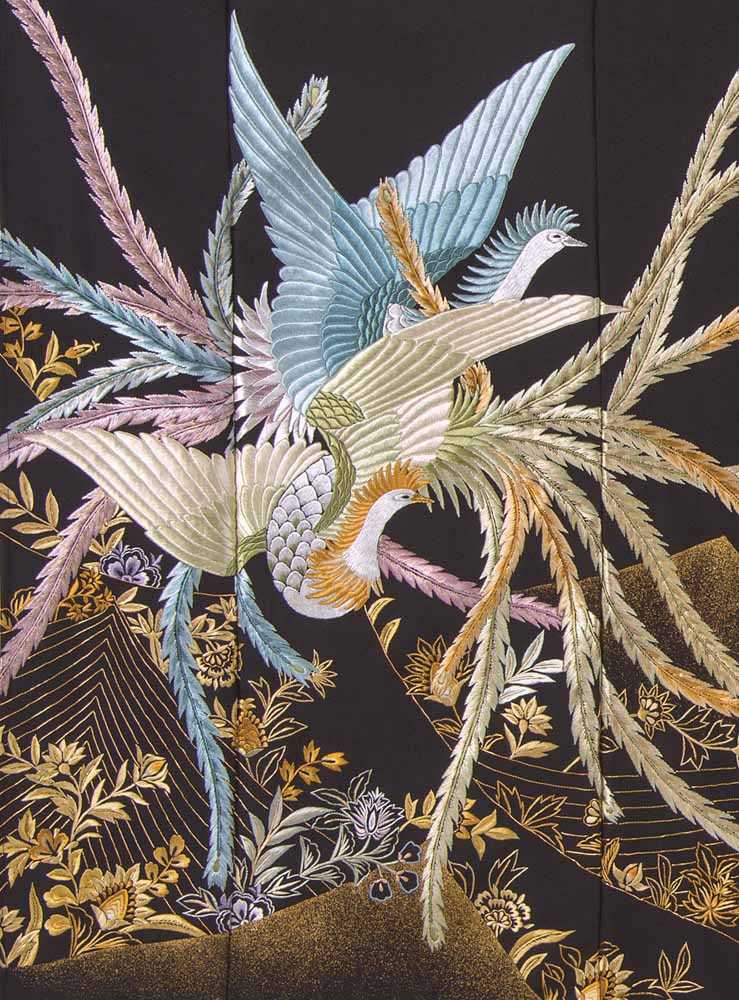 japnese embroidery two birds