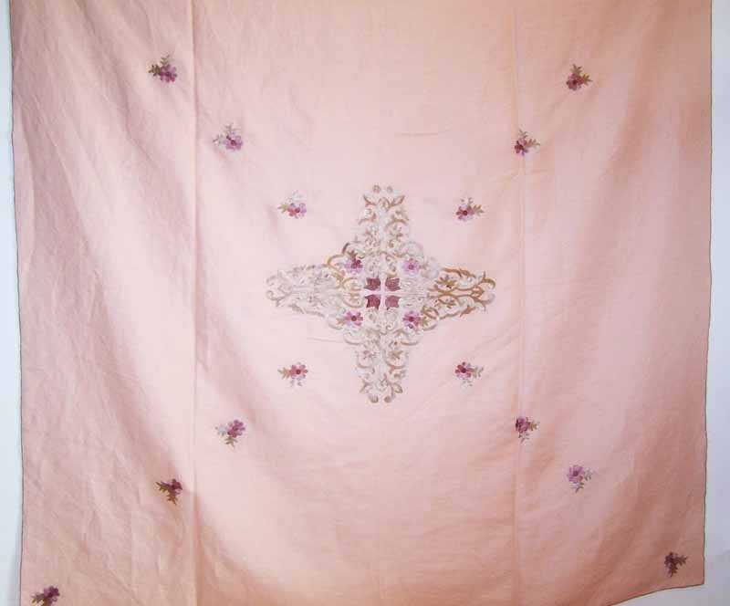 silk embroidered linen tablecloth