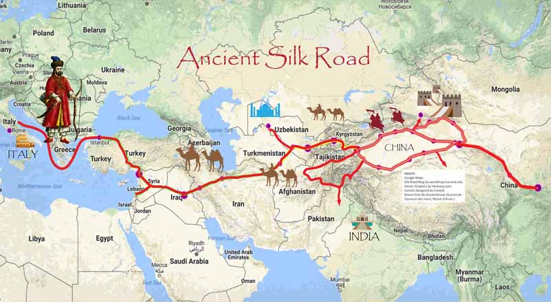 map of silk road