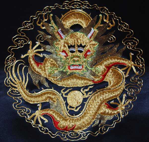 gold thread embroidery Dragon