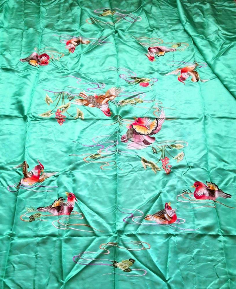 chinese silk embroidered quilt cover