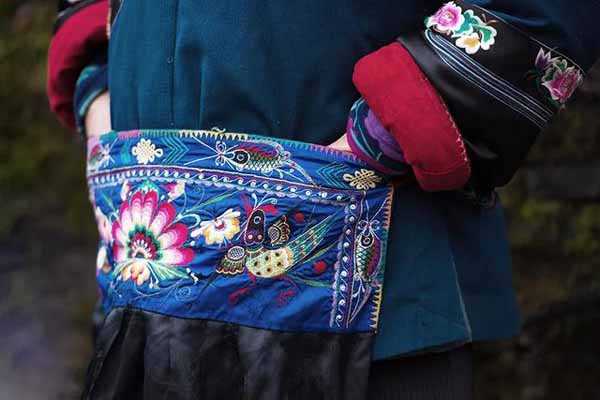 Miao embroidery on traditional costumes