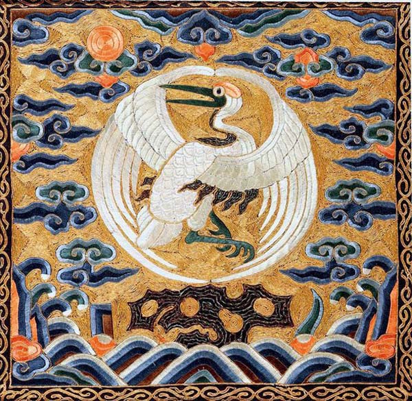 chinese embroidery crane buzi