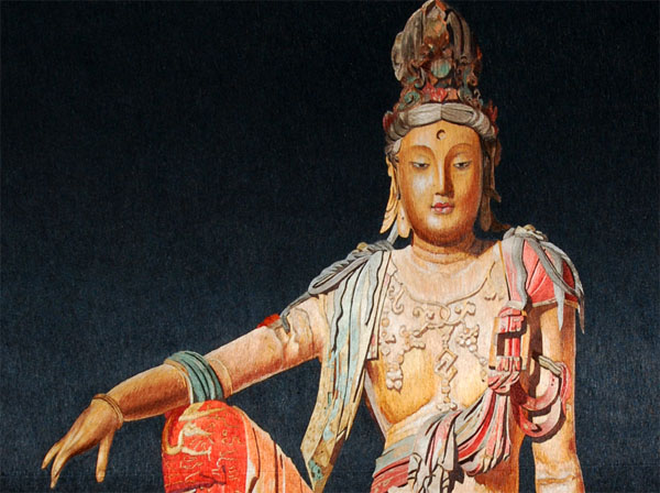 silk embroidery 'seated guanyin'