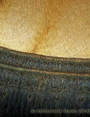 silk embroidery painting 'mona lisa' close up