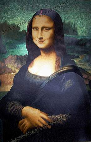 silk embroidery painting 'mona lisa'