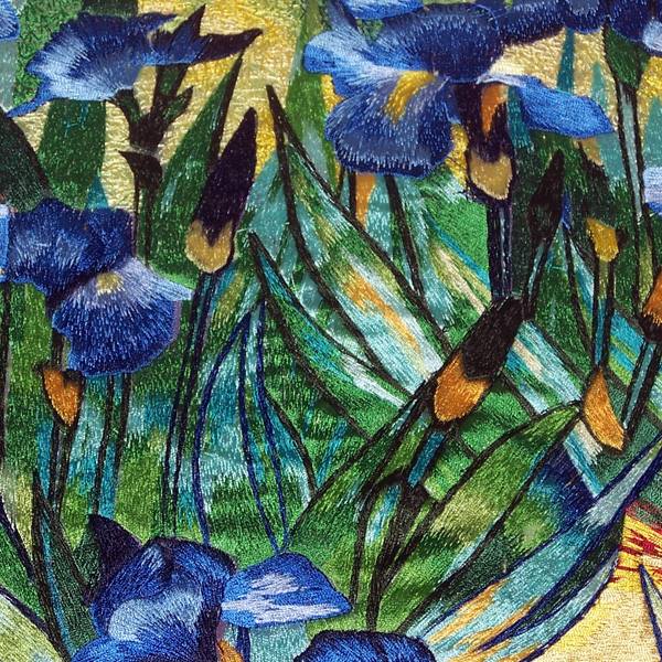 machine embroidery 'irises'