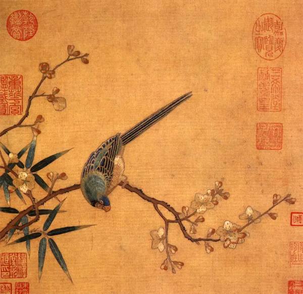 Chinese silk embroidery bird in the Song Dynasty