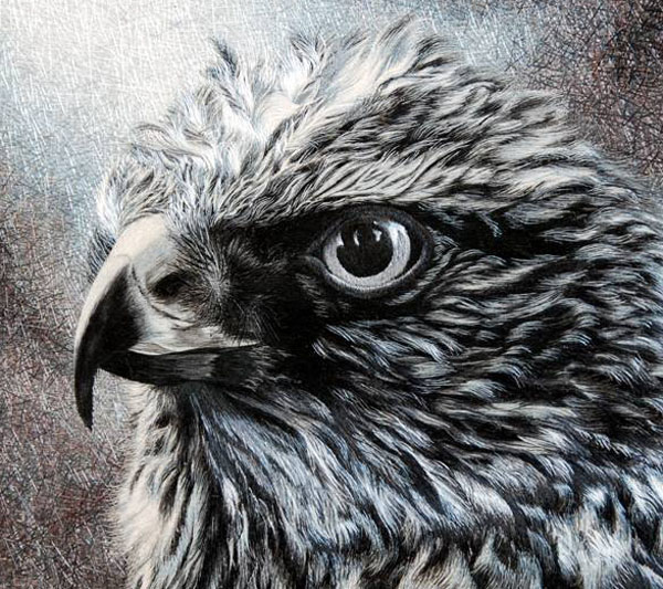 Eagle, a realistic silk embroidery painting hand embroidered with modern embroidery techniques