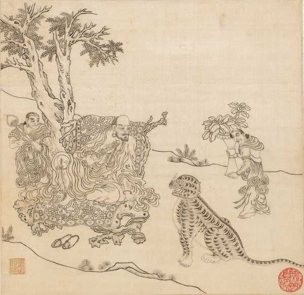 chinese silk embroidery arhat