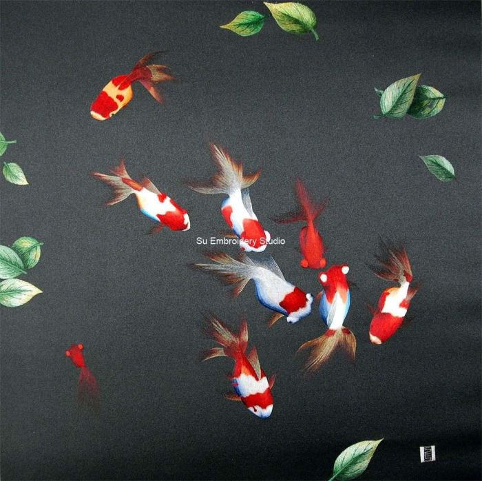 silk embroidered goldfish