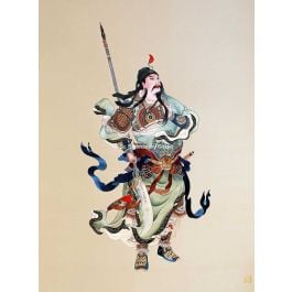 Guan Gong or Guan Yu, hand embroidered with silk threads by embroidery artist from Su Embroidery Studio, Suzhou China